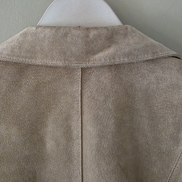 Aldo L Vintage Y2K Bohemian Western Utility Neutral Genuine Suede Jacket - Picture 12 of 16